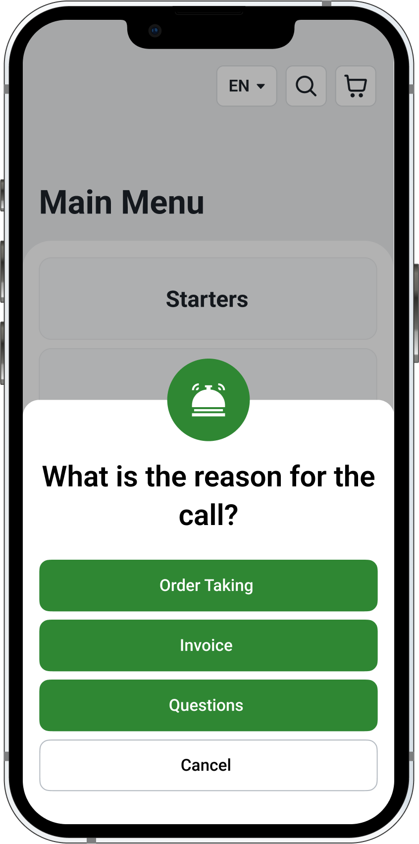 Digital menu preview